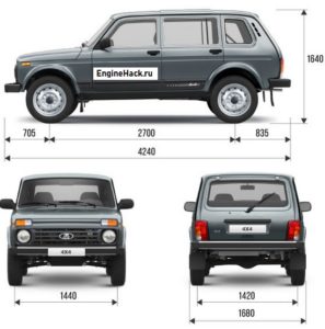 Нива 3 дверная размеры