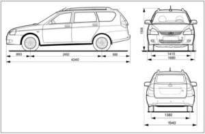 Приора габариты и размеры